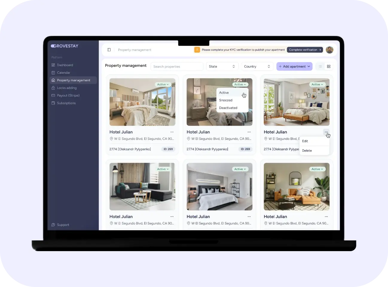 Grovestay desktop app